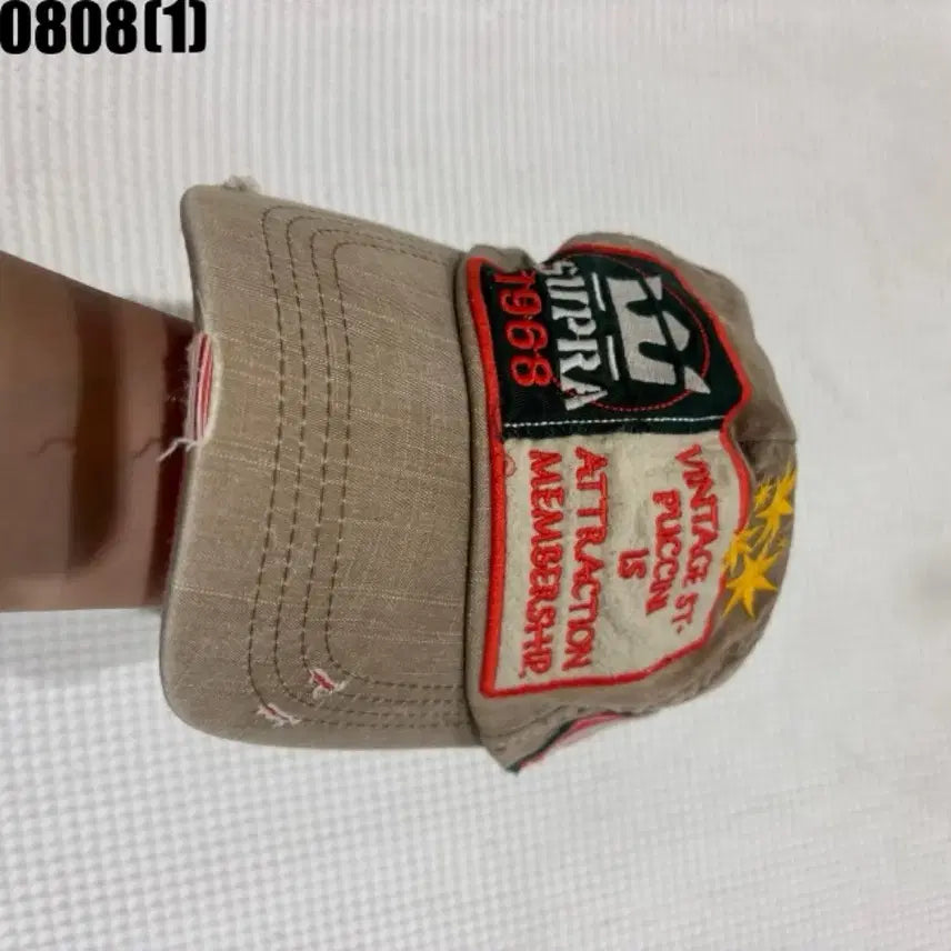[BUNJANG] SUPRA 1968 Vintage Patch Ball Cap Beige / SUPRA 1968 빈티지 패치 볼캡 모자 베이지