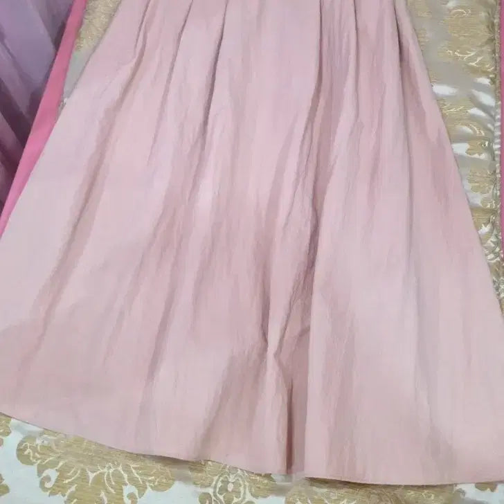 [BUNJANG] Pleated Long Skirt - Pink / 플리츠 롱 스커트 핑크