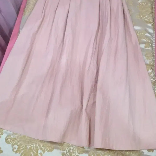 [BUNJANG] Pleated Long Skirt - Pink / 플리츠 롱 스커트 핑크