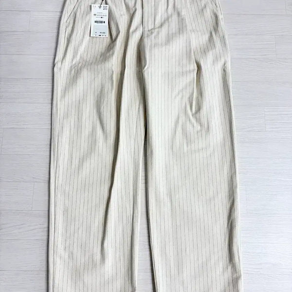[BUNJANG] Zara Striped Cotton Trousers Ivory / 자라 스트라이프 패턴 면바지 아이보리