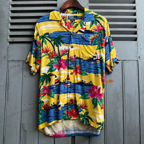 [BUNJANG] Polo Ralph Lauren Classic Fit Rayon Hawaiian Shirt / [XS]폴로 랄프로렌 CLASSIC FIT 레이온 하와이안 셔츠