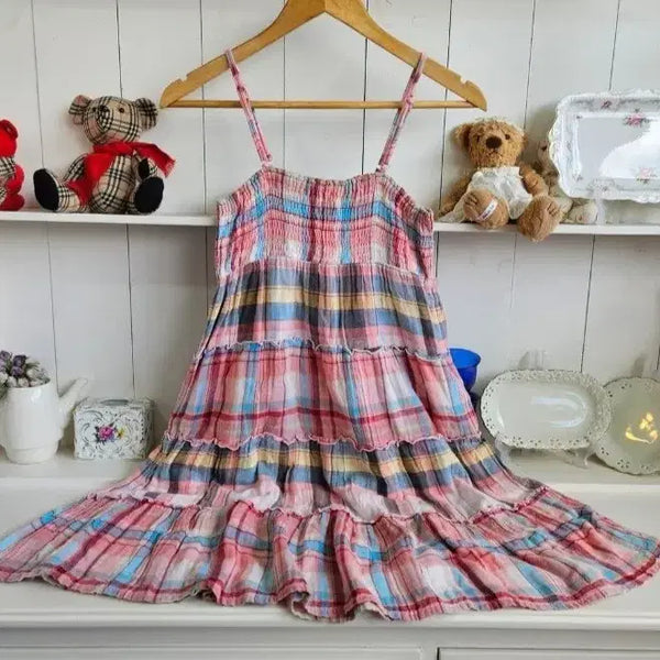 [BUNJANG] LocQ Style Checkered Tiered Dress / LocQ Style 체크 캉캉 원피스