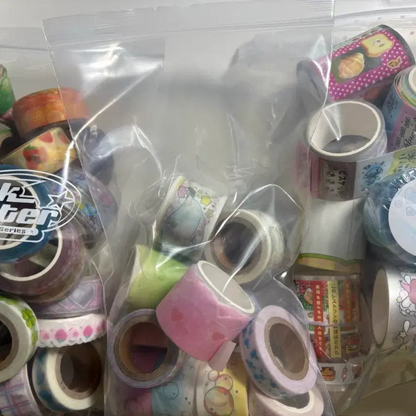 [BUNJANG] Assorted Masking Tapes & Kiss-Cut Stickers Bundle Set / 다꾸 마스킹테이프 마테 키스컷 롤스티커 일괄 처분