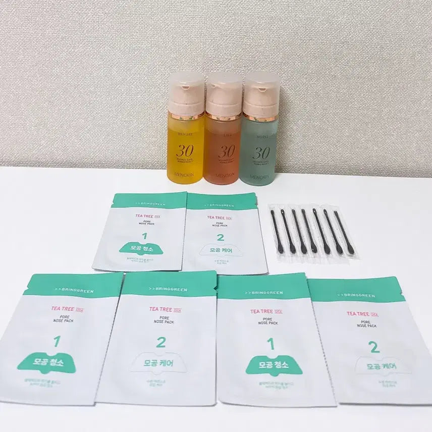 [BUNJANG] Menokin 30-Second Quick Bubble Mask Bundle & Bring Green Tea Tree Cicapore Pack / [13일까지 무료배송] 메노킨 30초 퀵 버블 마스크&브링그린 티트리 시카 포어 코팩 일괄