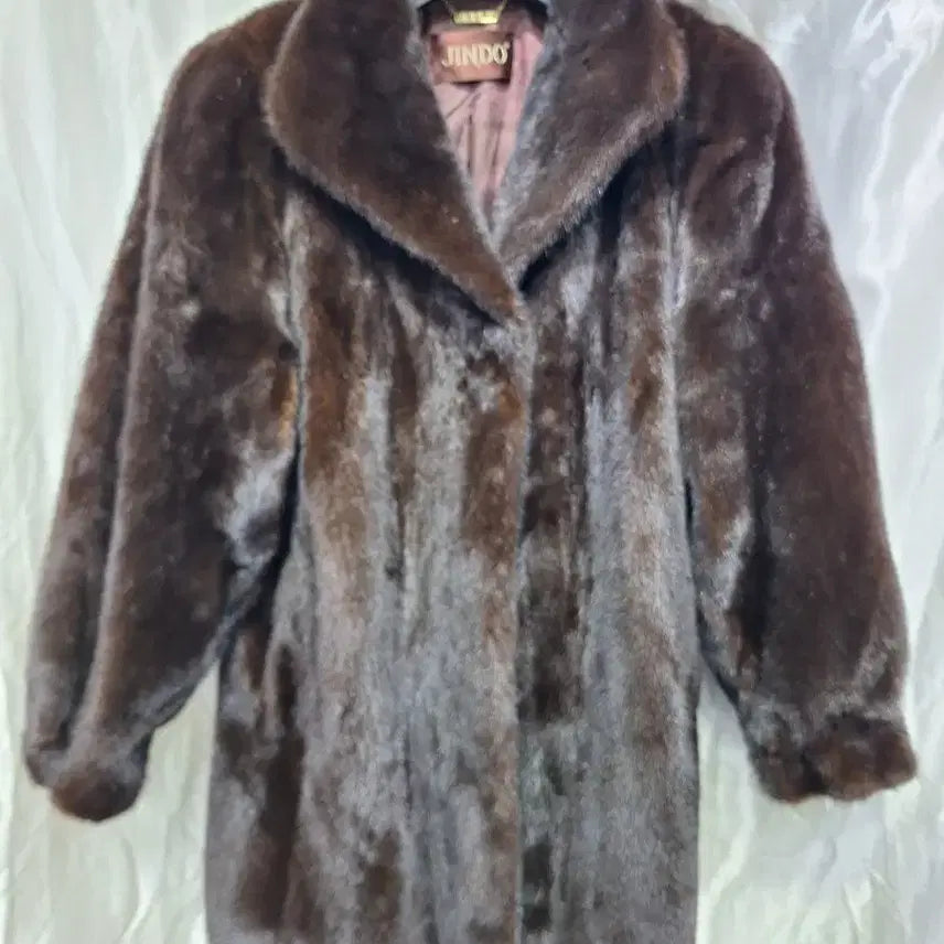[BUNJANG] Jindo Fur Coat Brown / 진도모피 코트 브라운