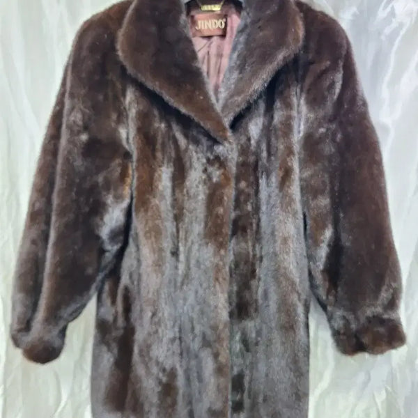 [BUNJANG] Jindo Fur Coat Brown / 진도모피 코트 브라운