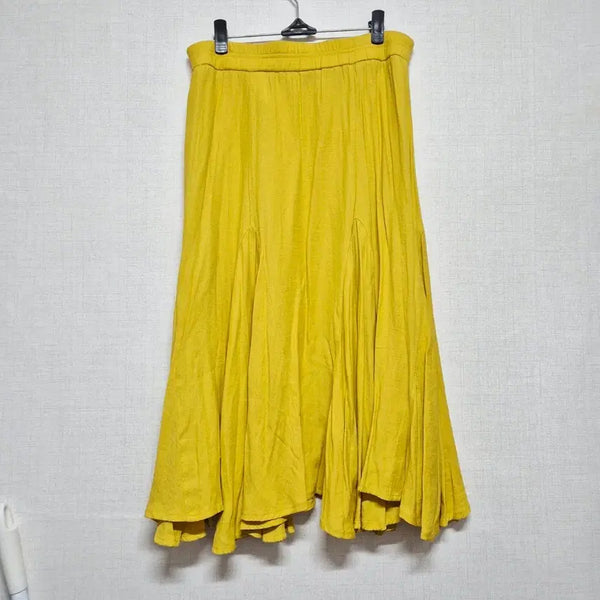 [BUNJANG] Mustard Yellow Long Flare Skirt / 머스타드 롱스커트