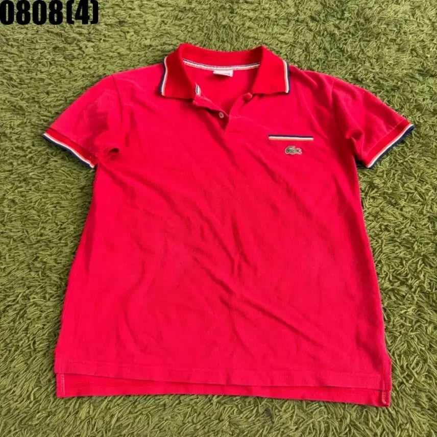 [BUNJANG] Lacoste Red Short Sleeve Polo Shirt / 라코스테 카라티 빨강