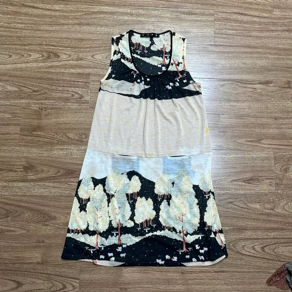 [BUNJANG] Vintage Sheep and Mushroom Pattern Dress / 빈티지 양 버섯 원피스 히메갸루 로걀 라떼 오네갸루 오리엔탈 모리걸 발레코어 스나계 헤이세이 아오이유우 하구미깔 페어리 그런지  긱시크 고딕 와투케
