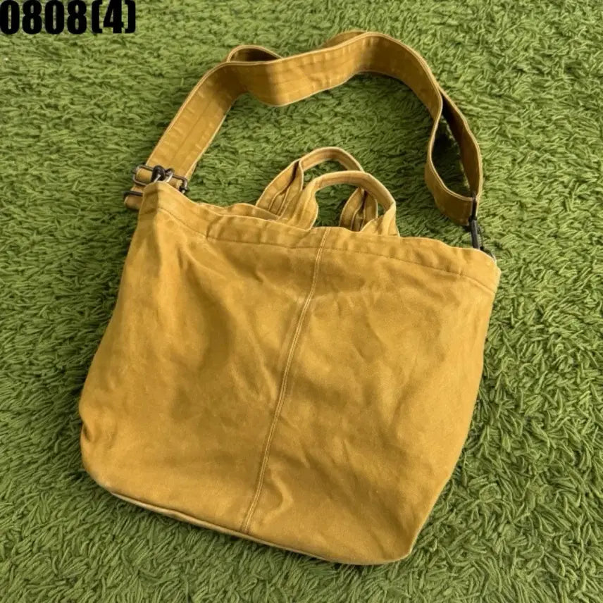 [BUNJANG] HOSONO Mustard Canvas Tote Shoulder Bag / HOSONO 토트백 겨자색 숄더백