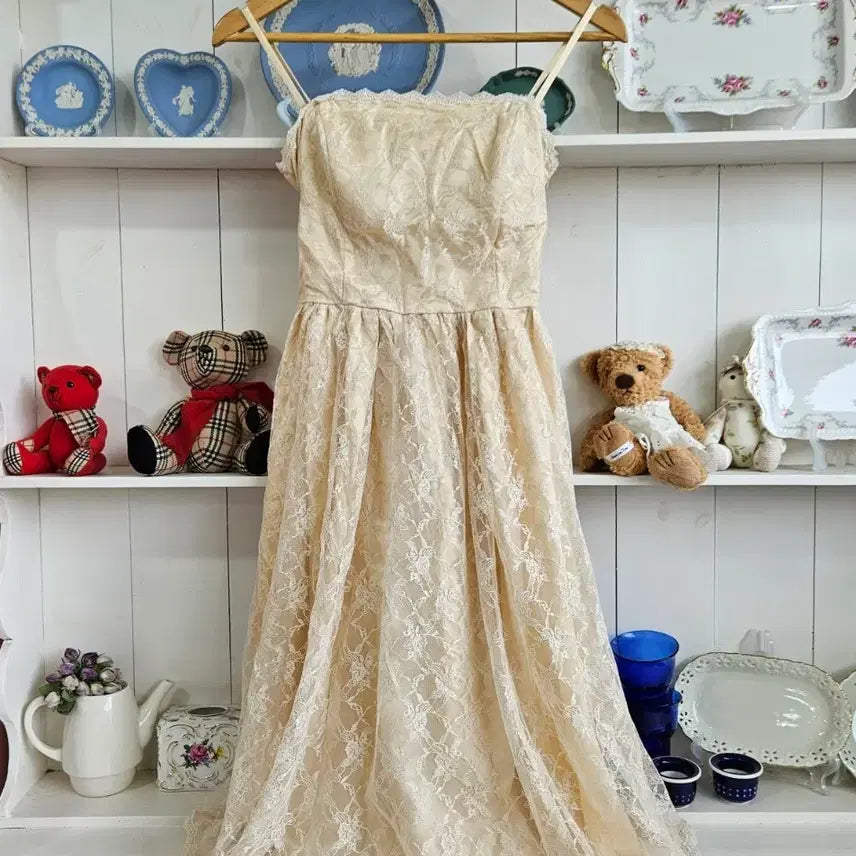 [BUNJANG] Flower Lace Long Dress / 플라워 레이스 원피스