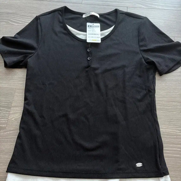 [BUNJANG] Hang Ten Layered T-Shirt - Black/White / 행텐 레이어드 티셔츠 새상품