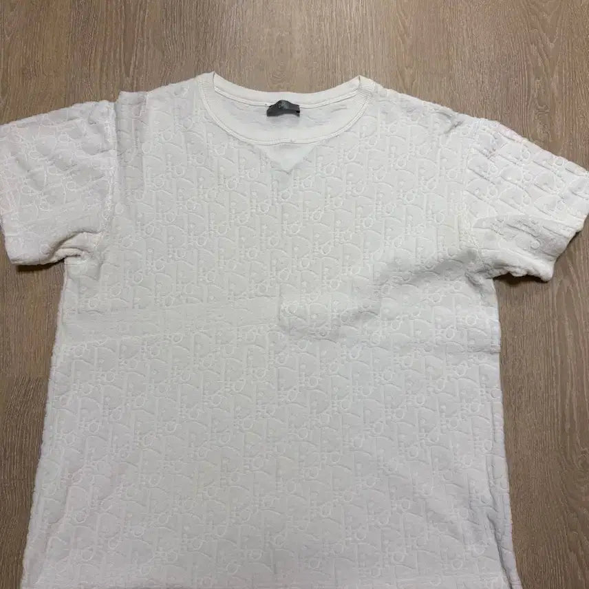[BUNJANG] Dior Oblique Embroidered T-Shirt White / 디올 오블리크 자수 반팔 티셔츠 화이트