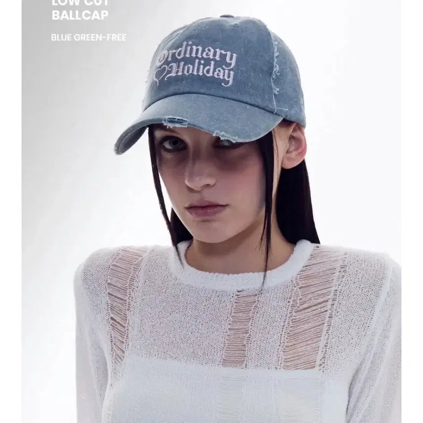 [BUNJANG] Ordinary Holiday Low Cut Ball Cap (Blue/Green) / 오디너리 홀리데이 로우컷 볼캡 블루 그린