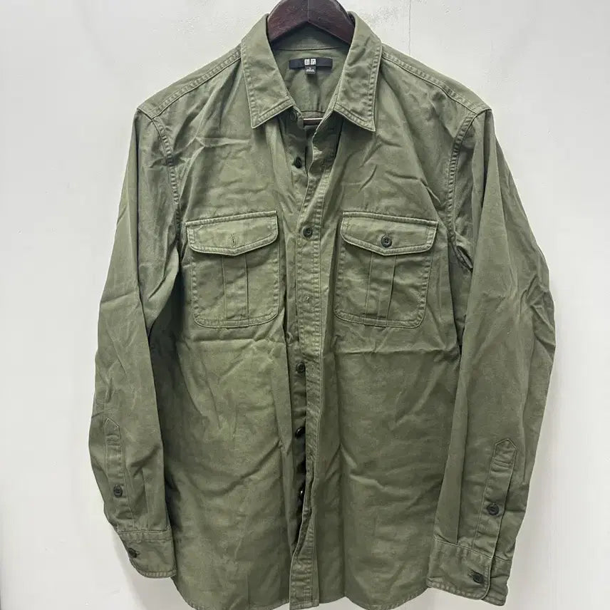 [BUNJANG] Uniqlo Work Shirt Olive Green Size 100 / [만원빈티지 최저가]유니클로 워크 셔츠 올리브 그린 100