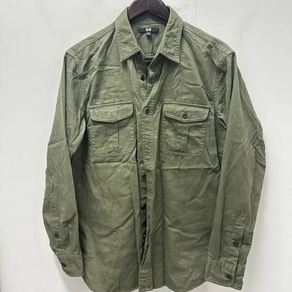 [BUNJANG] Uniqlo Work Shirt Olive Green Size 100 / [만원빈티지 최저가]유니클로 워크 셔츠 올리브 그린 100