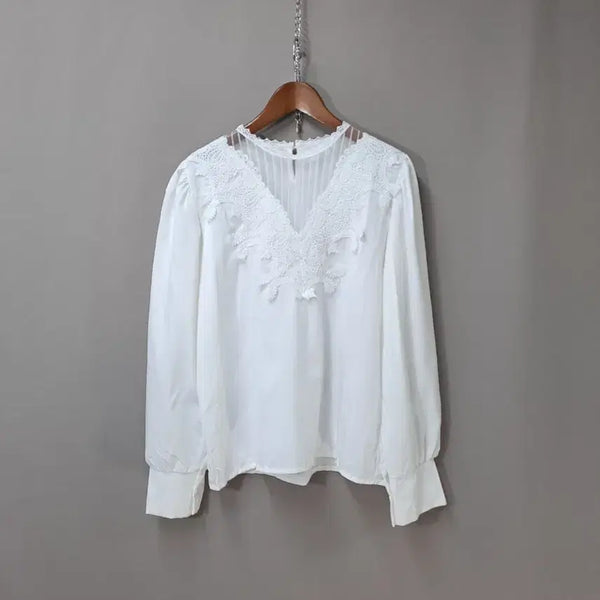 [BUNJANG] White Lace Blouse / 화이트 레이스 블라우스