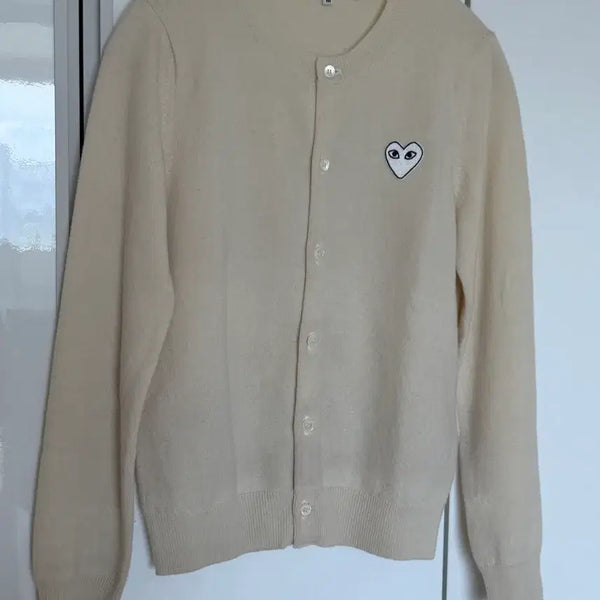 [BUNJANG] Comme des Garçons White Emblem Cardigan / 꼼데가르송 화이트와펜 여성 가디건 m