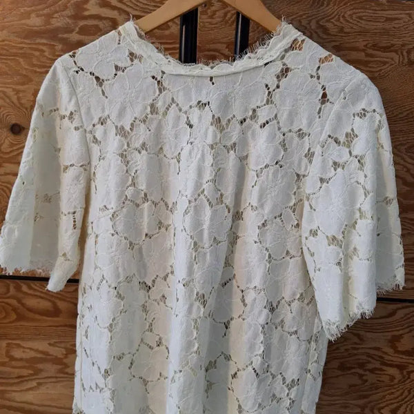 [BUNJANG] Time Ivory Lace Blouse / 타임 아이보리 레이스 블라우스