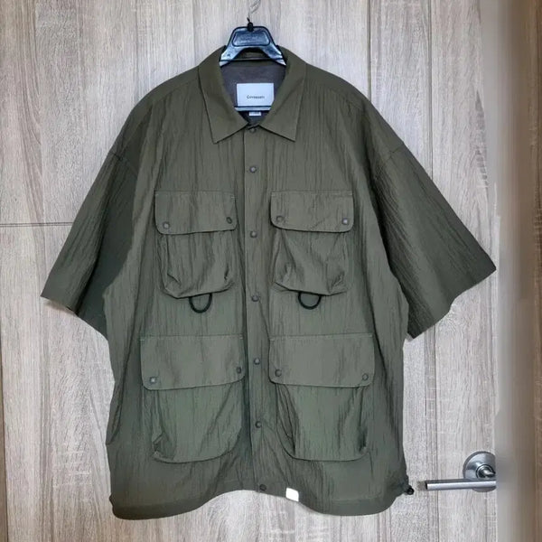 [BUNJANG] Covernat Nylon Windbreaker Short Sleeve Shirt / 커버낫 바스락 반팔 셔츠