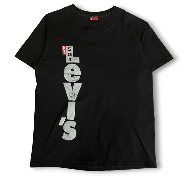 [BUNJANG] Levi's 501 Vertical Print Short Sleeve T-Shirt (L) / 리바이스 501 세로 프린팅 반팔티 L