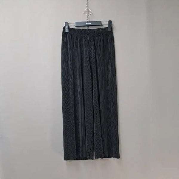 [BUNJANG] Black Pleated Wide Pants / 검정색 플리츠 와이드 팬츠
