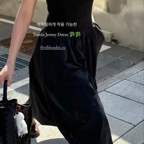 [BUNJANG] Ribbonbit Tunda Jersey Dress Black / Ribbonbit 리본빛 Tunda jersey dress black