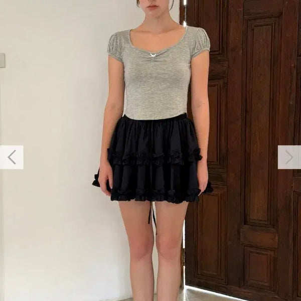 [BUNJANG] Sinoon Double Frill Skirt Navy / ( 정가18만)sinoon 시눈 프릴 스커트 캉캉 스커트