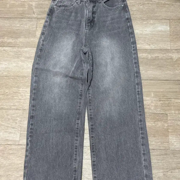 [BUNJANG] Gray Wash Wide Leg Jeans / 청바지 그레이 워싱 와이드 팬츠 진