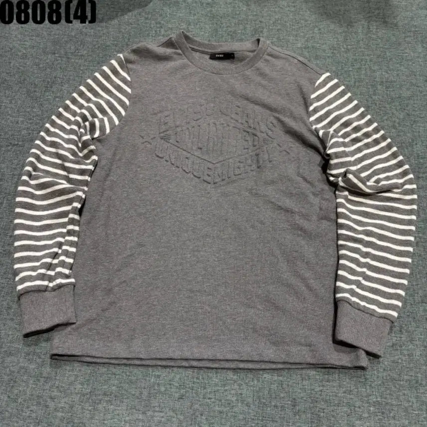 [BUNJANG] EVISU Striped Colorblock Sweatshirt / 에비수 맨투맨 스트라이프 배색