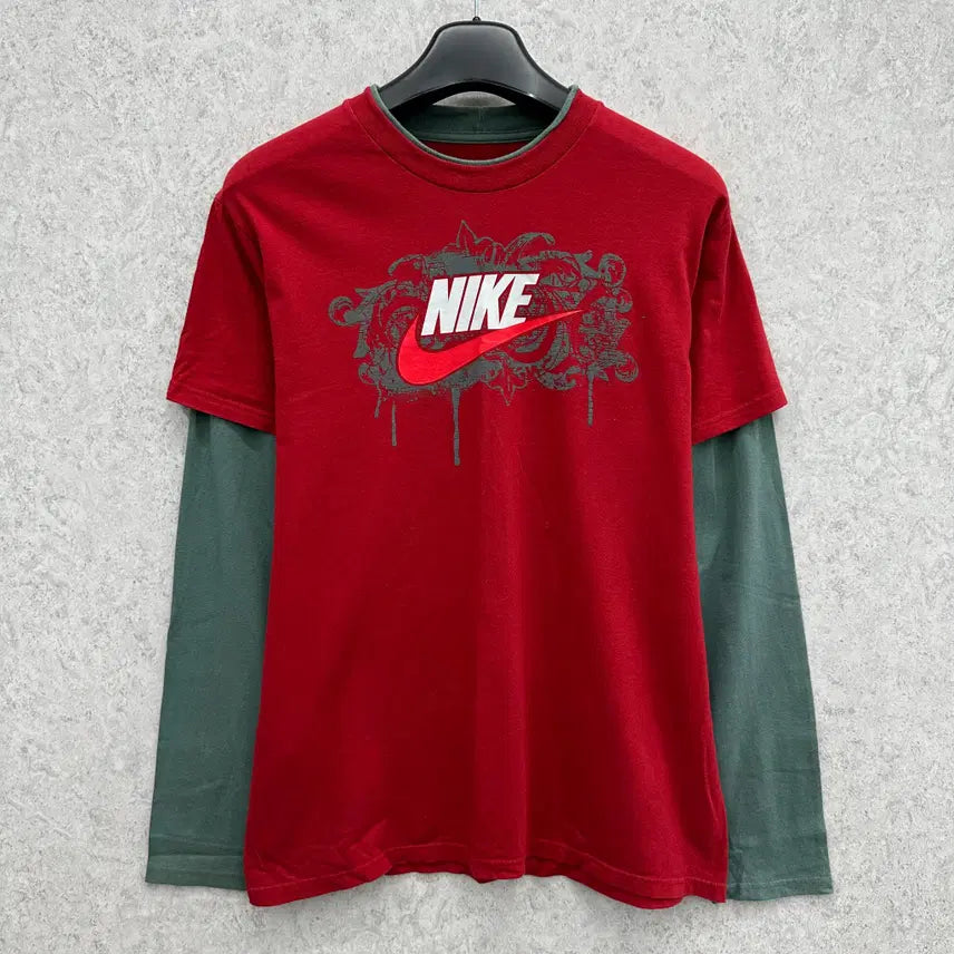[BUNJANG] Nike 95 Old School Layered Long Sleeve T-Shirt / 95 나이키 올드스쿨 남자 레이어드 롱슬리브 긴팔 티셔츠