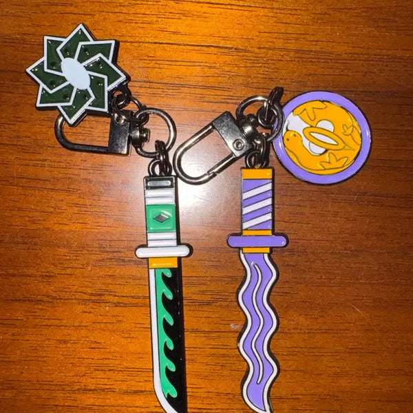 [BUNJANG] Demon Slayer Nichirin Blade Keychains - Sanemi & Iguro / 귀멸의칼날 일륜도 키링 사네미 이구로