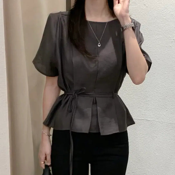 [BUNJANG] Onvision Summer Lian Boatneck Strap Blouse / 온비전 썸머 리앤 보트넥 스트랩 블라우스