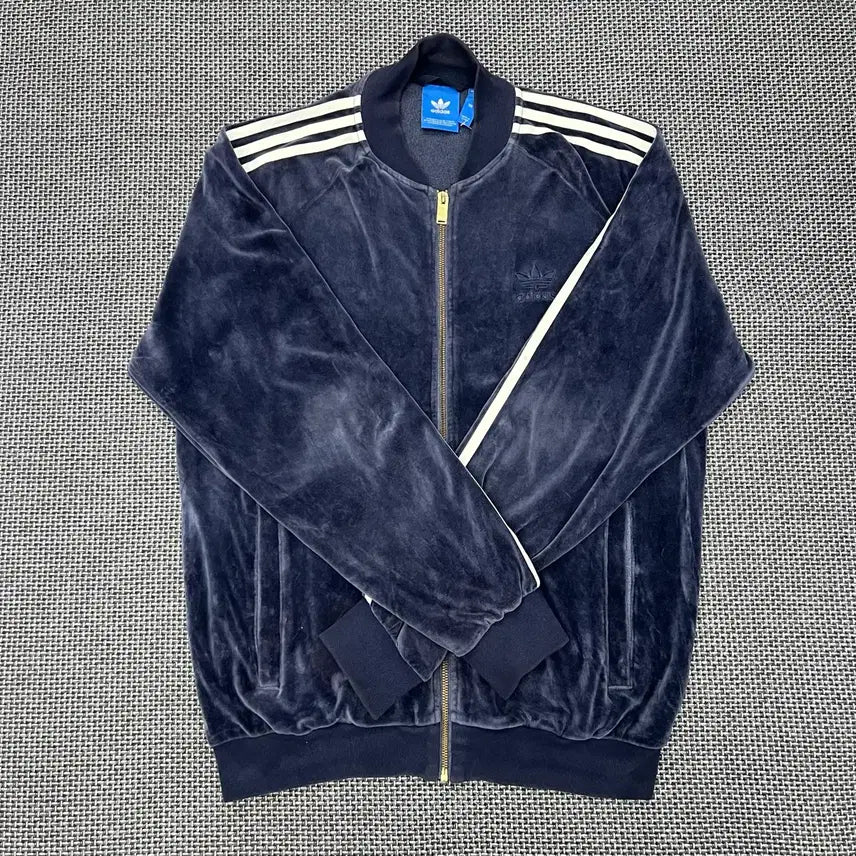 [BUNJANG] Adidas Navy Velvet Track Jacket / 아디다스 네이비 벨벳 져지