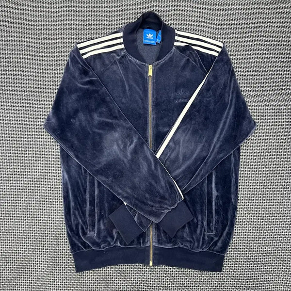 [BUNJANG] Adidas Navy Velvet Track Jacket / 아디다스 네이비 벨벳 져지