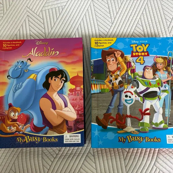 [BUNJANG] Disney Aladdin & Toy Story 4 "Busy Book" Play Set / 디즈니 알라딘, 토이 스토리 4 비지북 플레이북