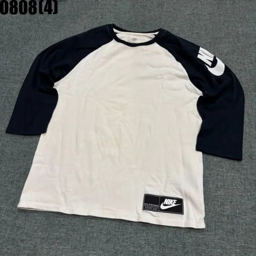 [BUNJANG] Nike Raglan Short Sleeve T-Shirt White/Black / 나이키 라글란 반팔 티셔츠 흰색/검정색