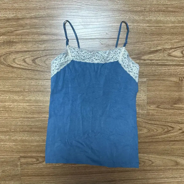 [BUNJANG] Vintage Lace Sleeveless Top / 빈티지 레이스 나시 슬리브리스 히메갸루 로걀 라떼 오네갸루 오리엔탈 모리걸 발레코어 스나계 헤이세이 아오이유우 하구미깔 페어리 그런지  긱시크 고딕 와투케