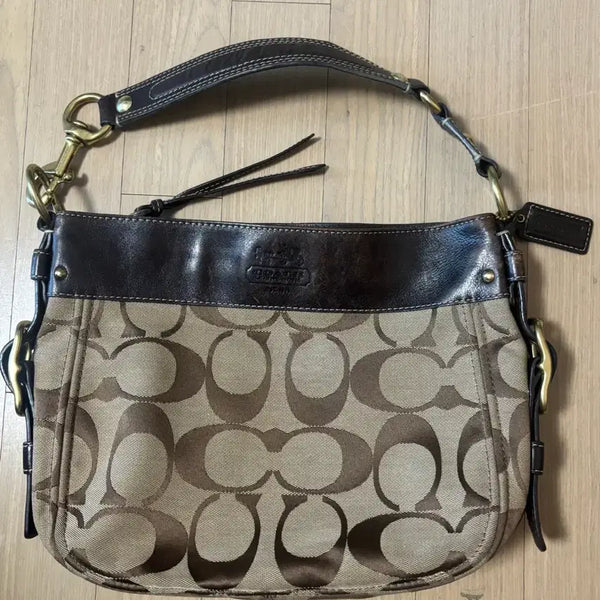 [BUNJANG] COACH Signature Pattern Hobo Shoulder Bag Brown / COACH 코치 시그니처 패턴 브라운 호보백 숄더백