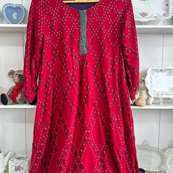 [BUNJANG] MALAIKA Red Pattern Dress / MALAIKA 레드 패턴 원피스