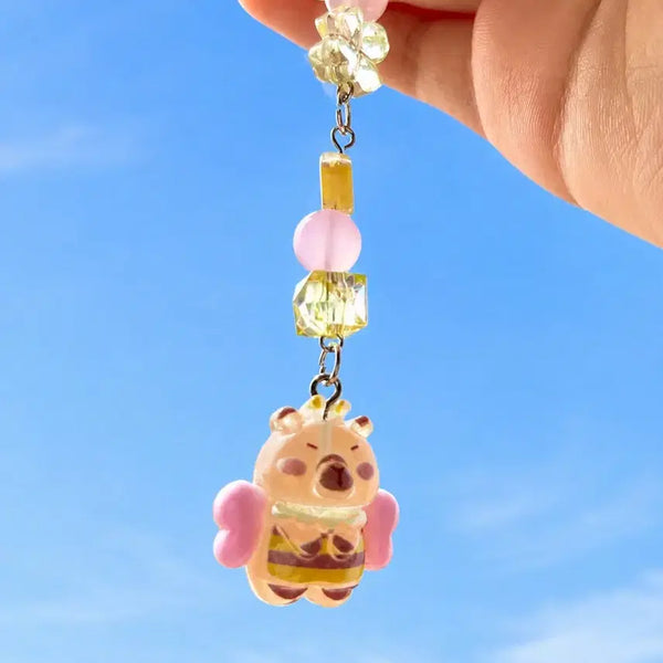 [BUNJANG] Handmade Capybara Pastel Bead Keychain / [handmade] 카피바라 파스텔 비즈 키링