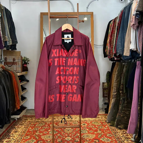 [BUNJANG] XLARGE Burgundy Nylon Coach Jacket (Size L) / [L] 엑스라지 버건디 나일론 코치 자켓