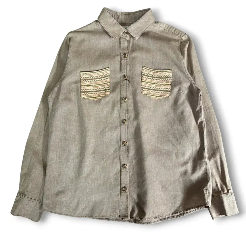 [BUNJANG] YSV608 Ethnic Two-Pocket Shirt / JPN 티비스 스튜디오 에스닉 투포켓 셔츠 M-L