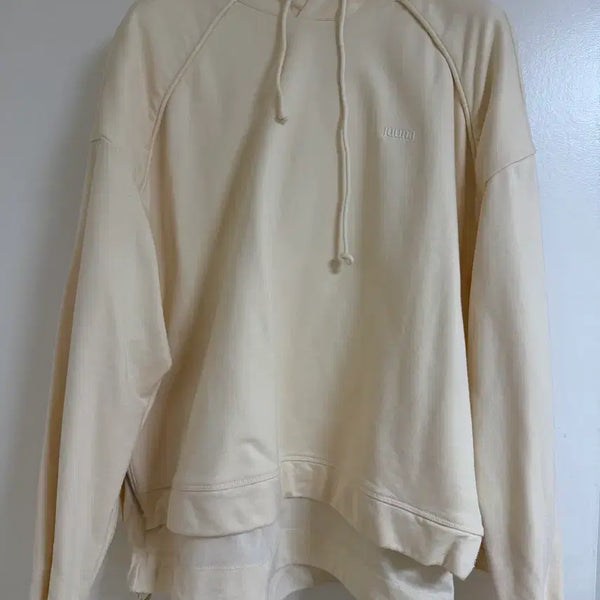 [BUNJANG] JUUN.J Double Layered Hoodie Cream S / (S) 준지 이중 레이어드 후드티