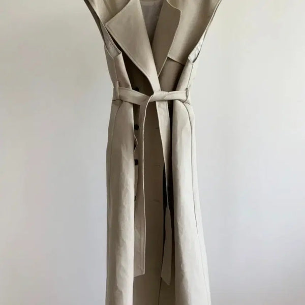 [BUNJANG] Bycinni Handmade Trench Vest Khakigray Cotton Free Size / [새상품] 바이씨니 제작 트렌치 베스트
