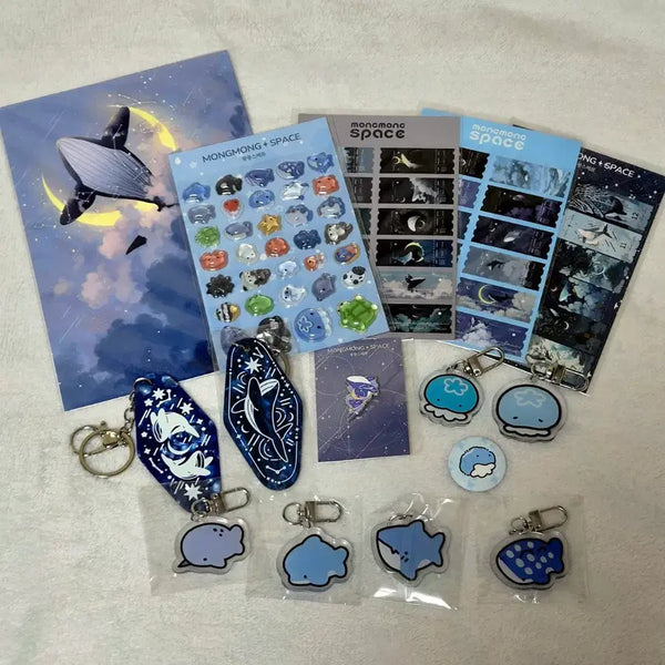 [BUNJANG] Mongmongs Bestyu Bundle Set Sticker, Keyring, Badge, Poster Deco Supplies / 일괄) 몽몽스베쮸 스티커, 키링, 뱃지, 포스터 다꾸 봉봉드롭