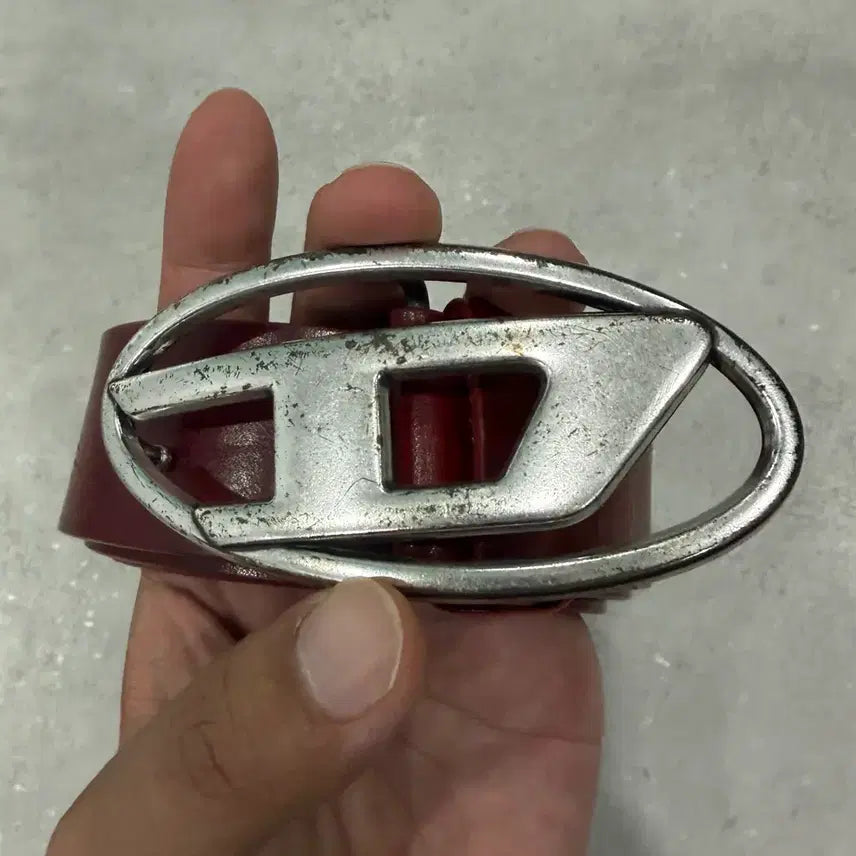 [BUNJANG] Diesel Signature D Logo Leather Belt / 디젤 시그니처 D로고 벨트