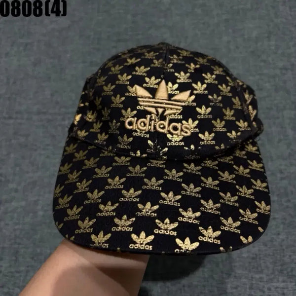 [BUNJANG] Adidas Gold Trefoil Logo Pattern Ball Cap / 아디다스 골드 트레포일 로고 패턴 볼캡