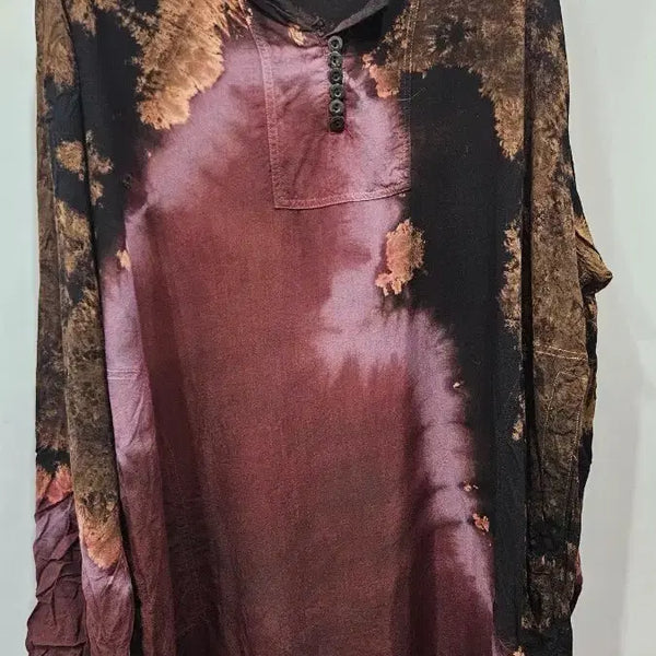 [BUNJANG] Unisex Long Sleeve Tie-Dye Batik Blouse / 태국 바틱 타이다이 긴소매 블라우스  남여공용추천 ssz