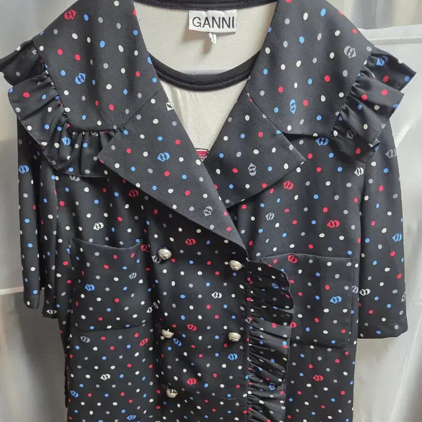[BUNJANG] Lucky Chouette 2025 Dot Frill Blouse Jacket / 25년 럭키슈에뜨 블라우스 겸 자켓